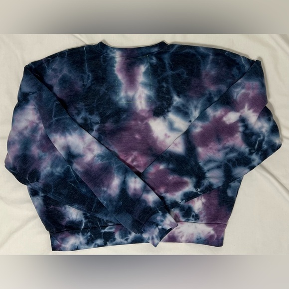 Aviator Nation Tie Dye Cropped Crewneck Sweatshirt XS Made in USA - Picture 2 of 7